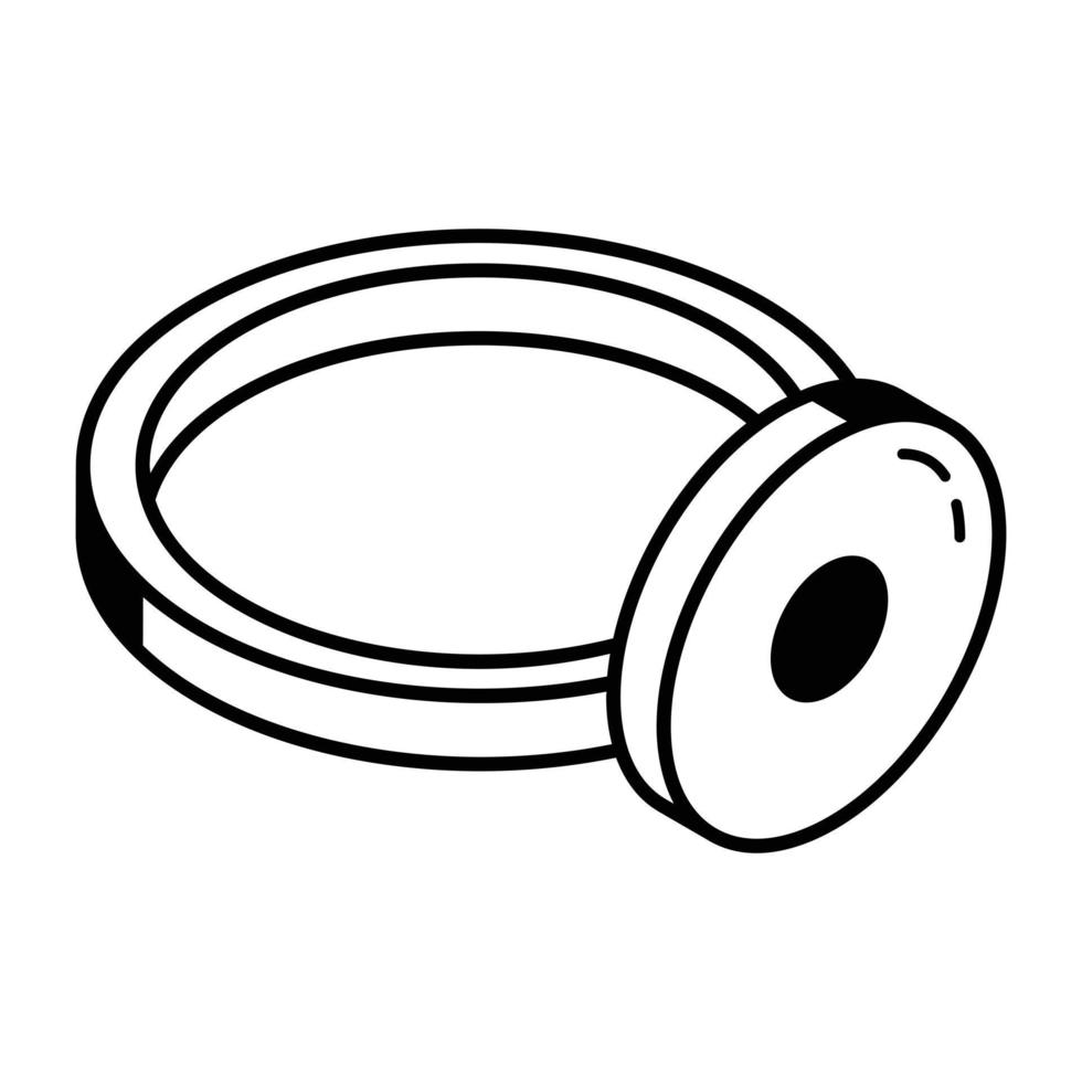 An editable outline icon pf surgical headlight vector