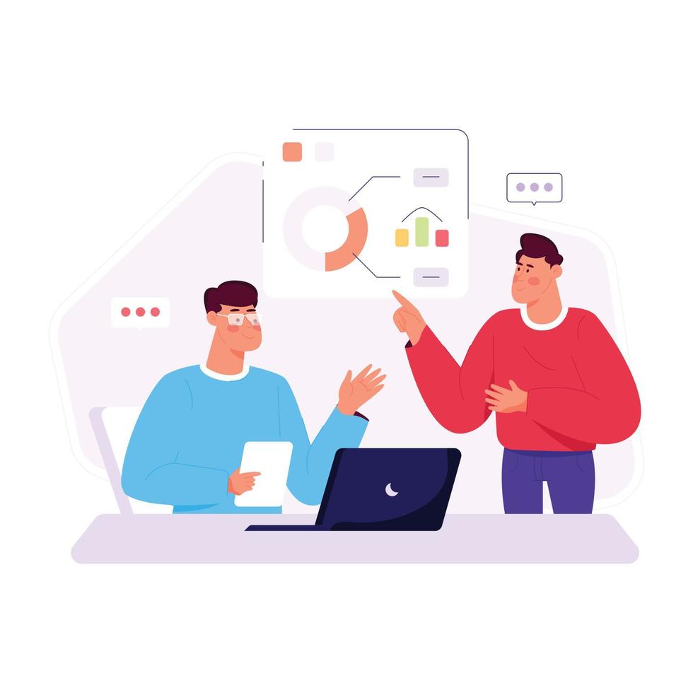 A handy flat illustration of financial management vector