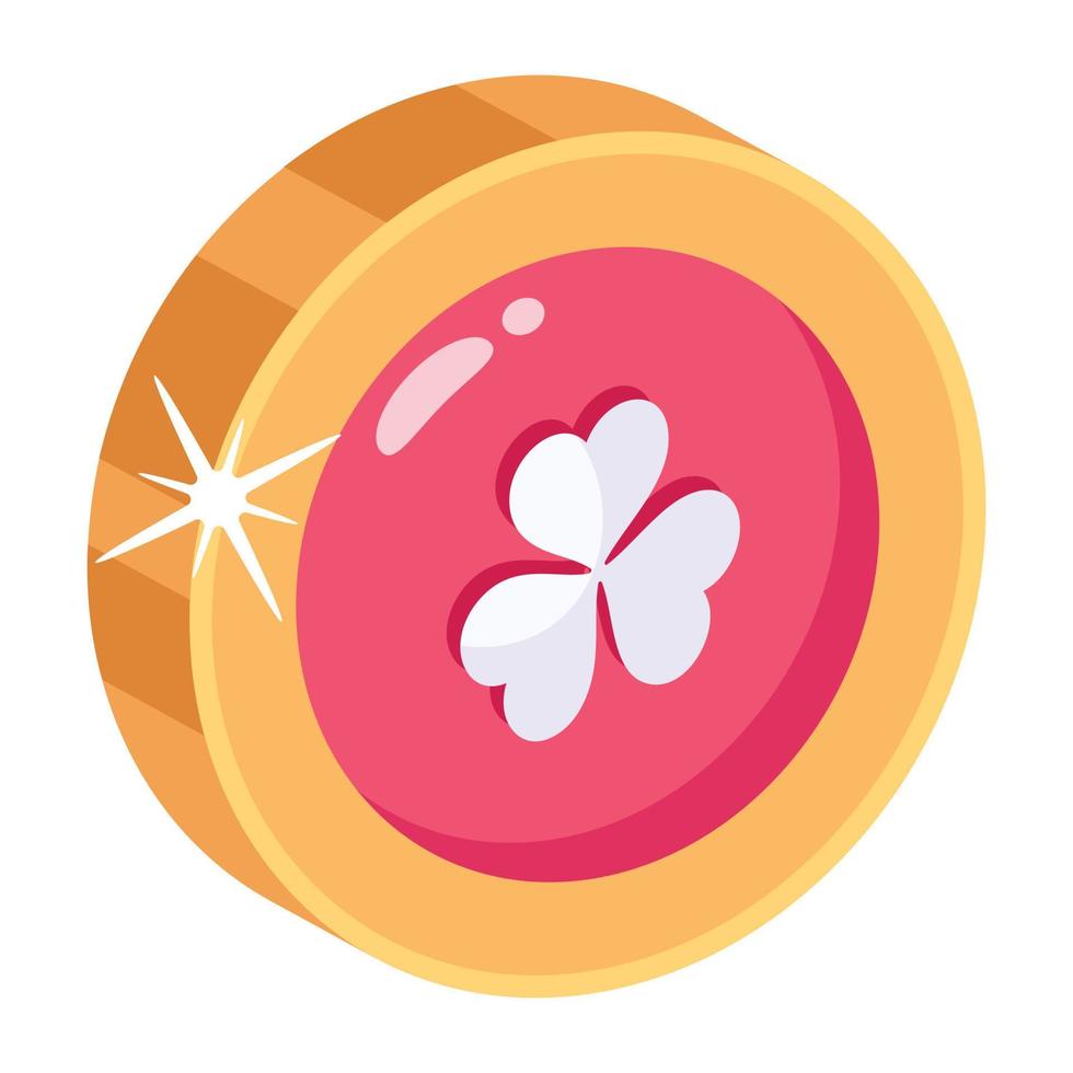 Trendy flat icon of casino coin vector