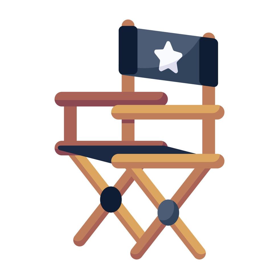 Flat icon design of the director chair vector