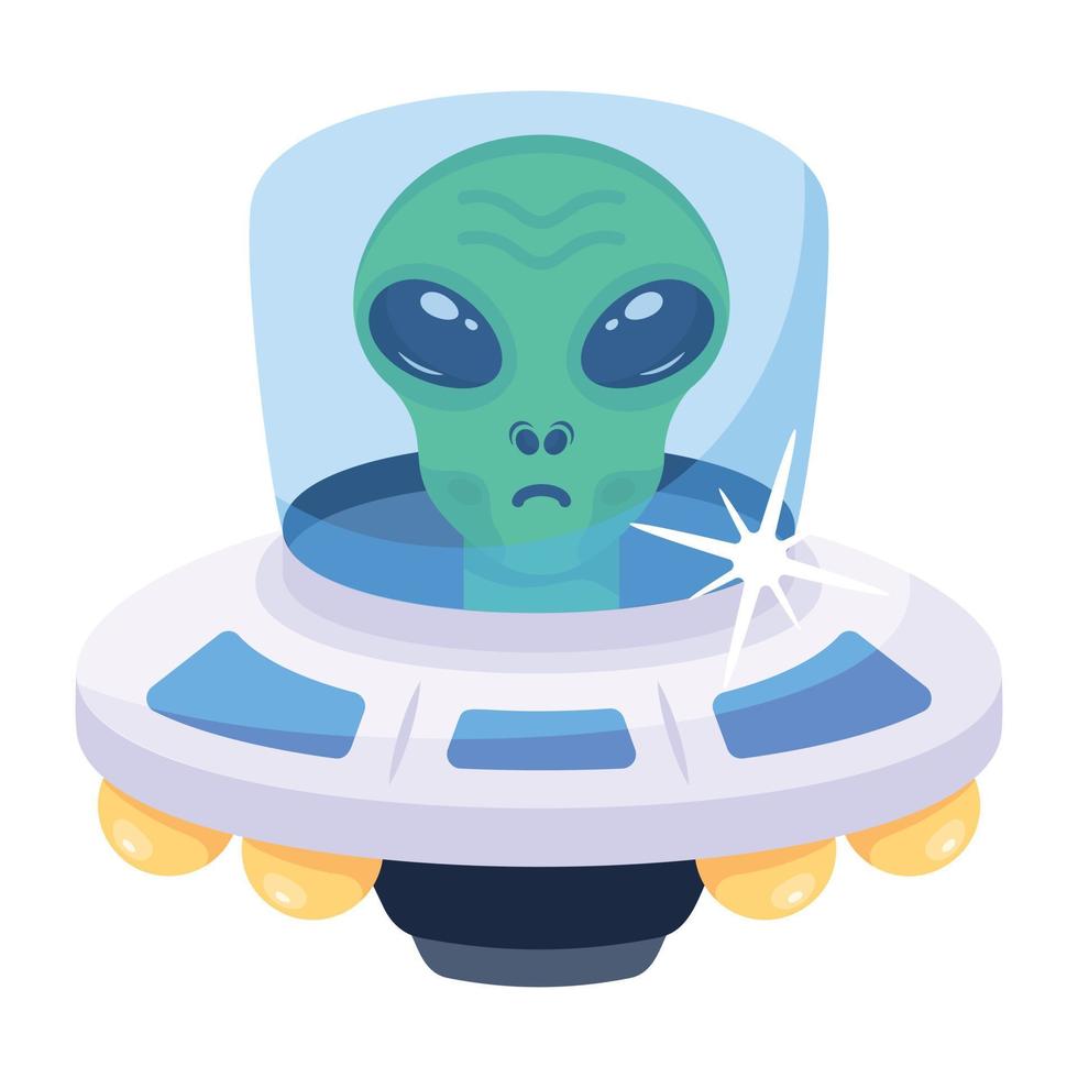 Modern handcrafted flat icon of alien ship vector