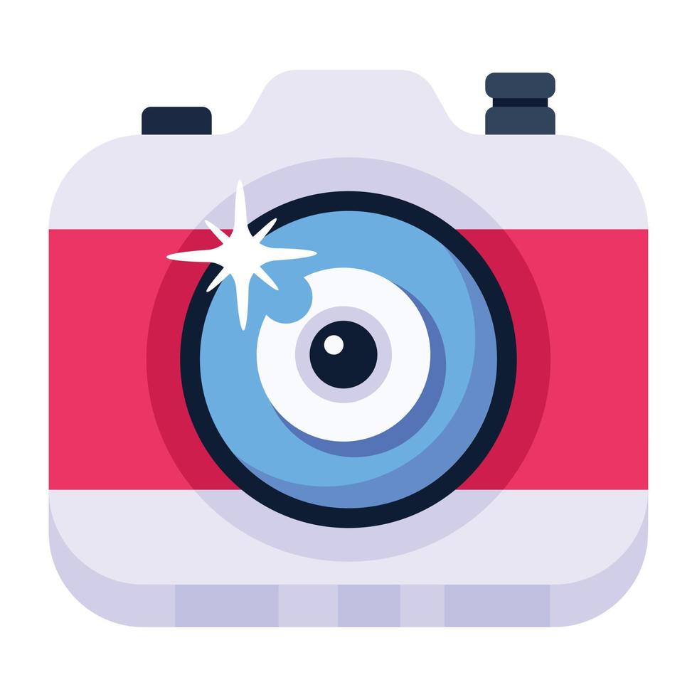 Digital camera flat icon, editable design vector