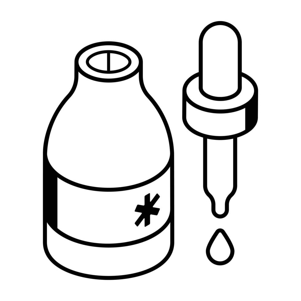 Medicine dropper isometric icon is up for premium use vector