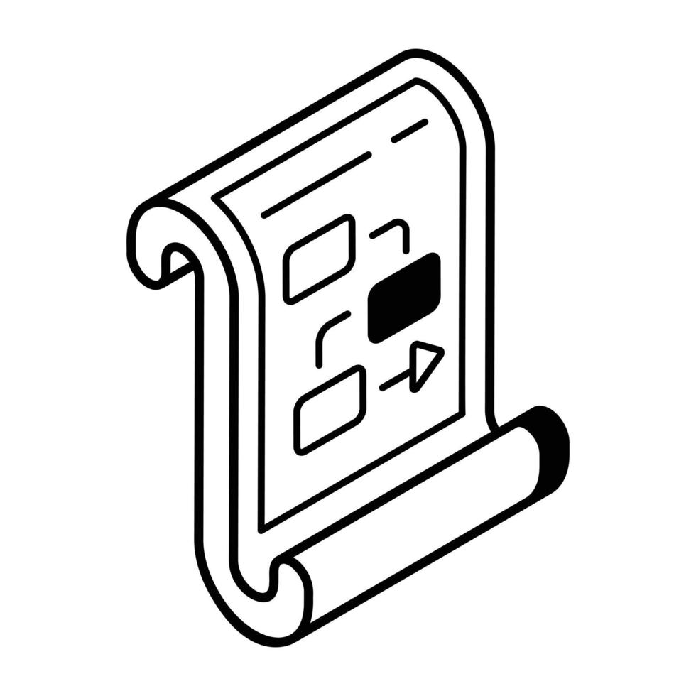 Modern file format line icon download vector
