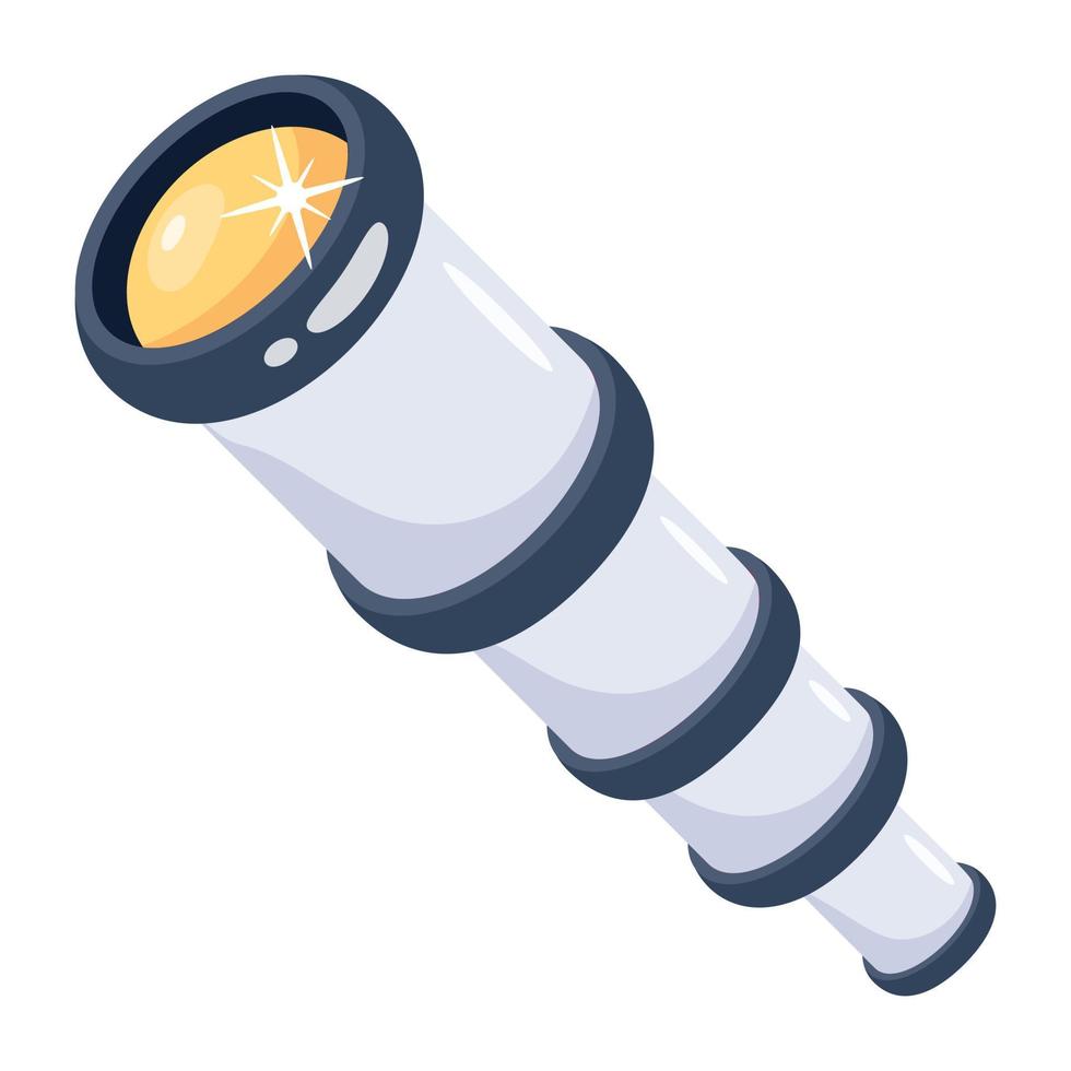 Creatively designed flat icon of spyglass vector