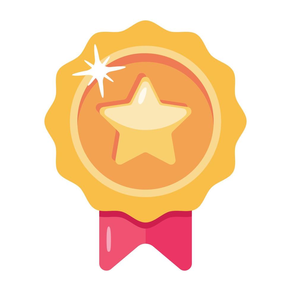 Star badge icon in flat style vector