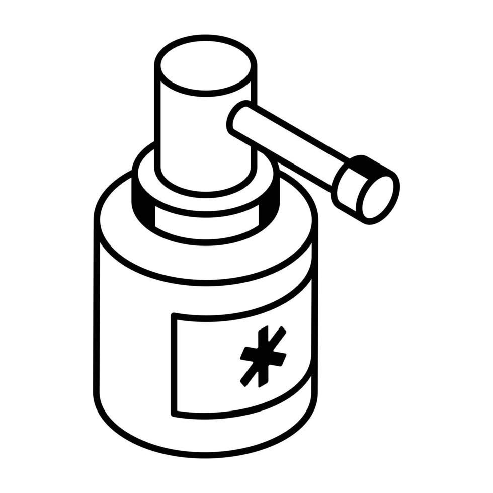 An isometric line icon of hand sanitizer vector