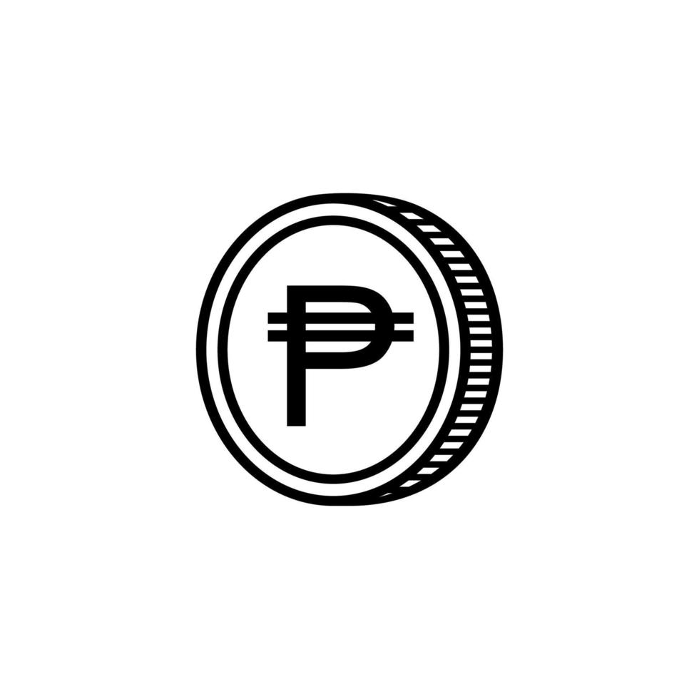 Símbolo de icono de moneda filipina. php, monedas de peso filipino. ilustración vectorial vector