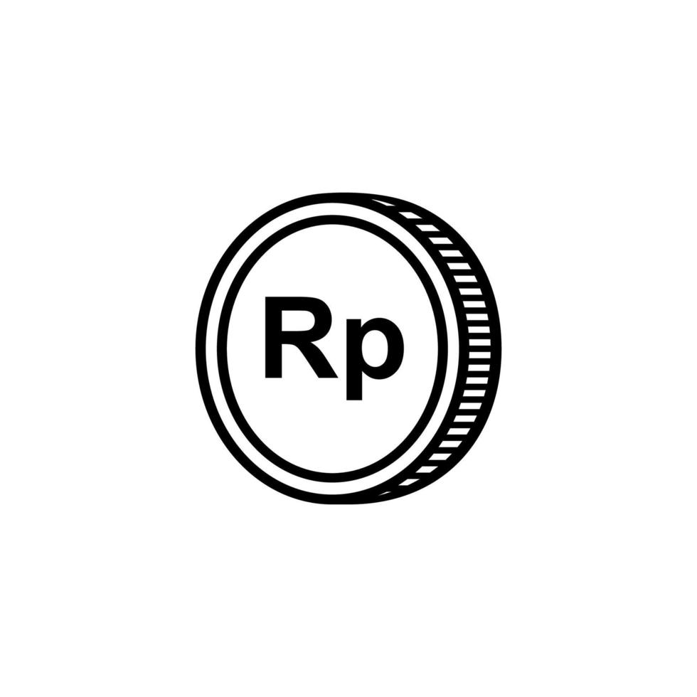 Indonesia Currency Icon Symbol, IDR Coin, Rupiah Coin. Vector Illustration