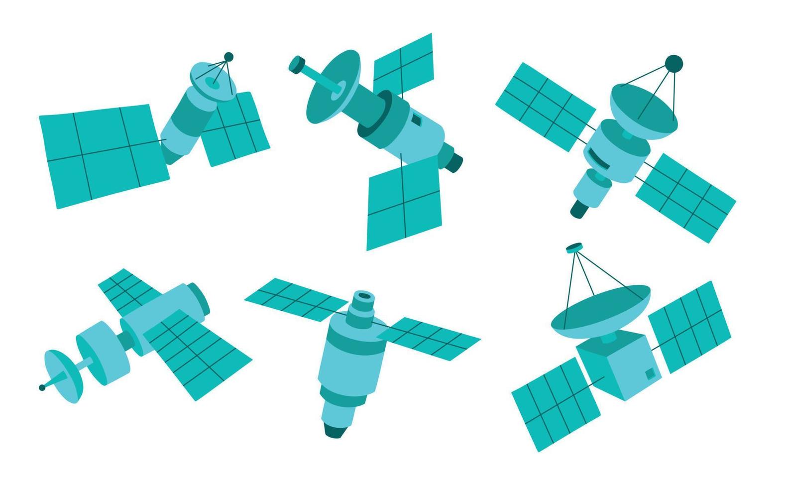 set of satellite on a white background. vector
