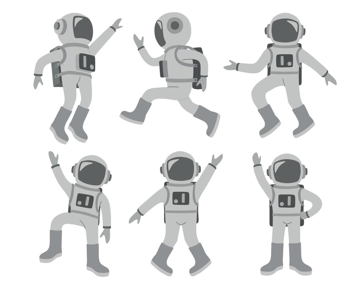 set of astronaut isolated on a white background vector