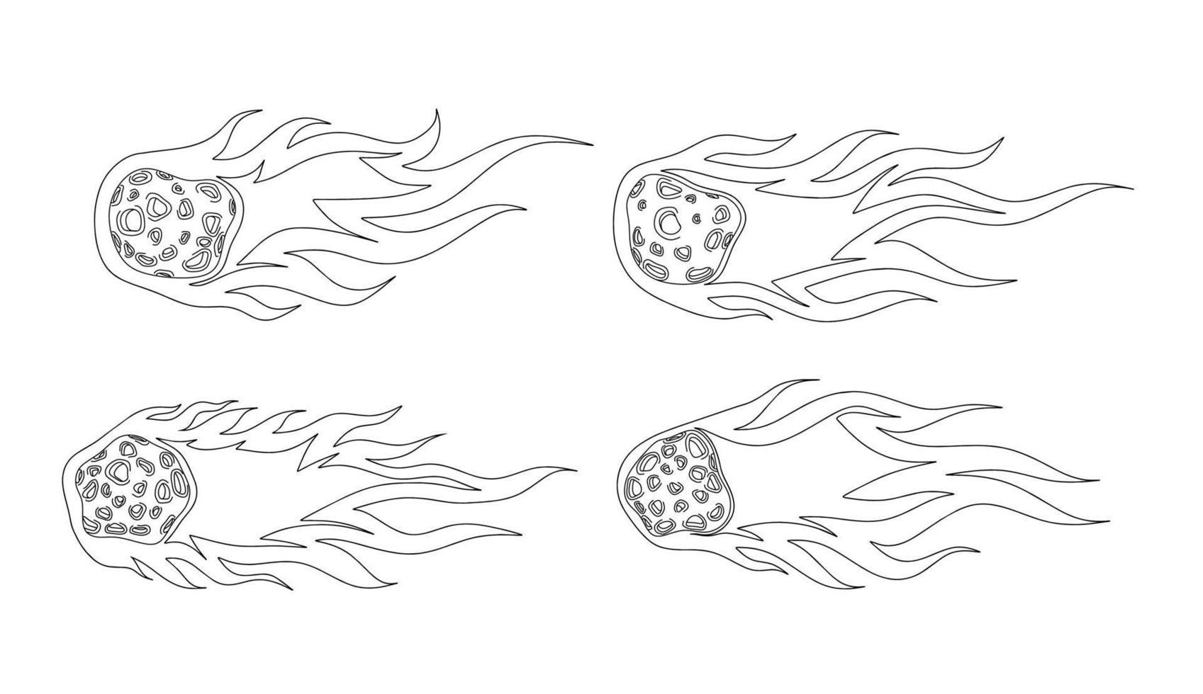 conjunto de garabatos de lindo cometa. vector