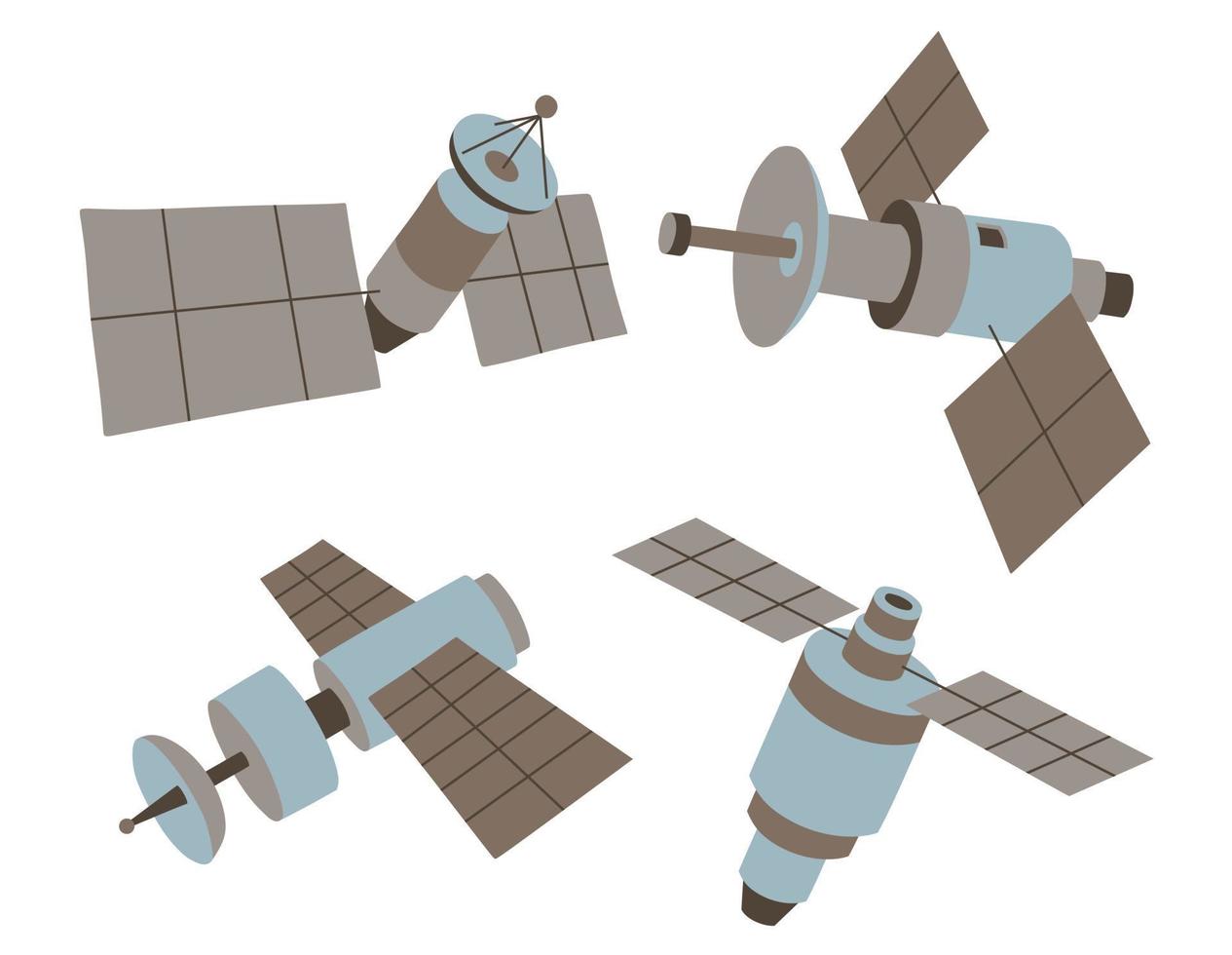set of satellite on a white background. vector