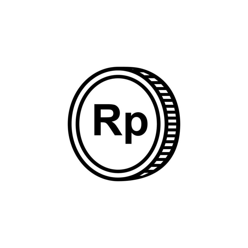 Indonesia Currency Icon Symbol, IDR Coin, Rupiah Coin. Vector Illustration