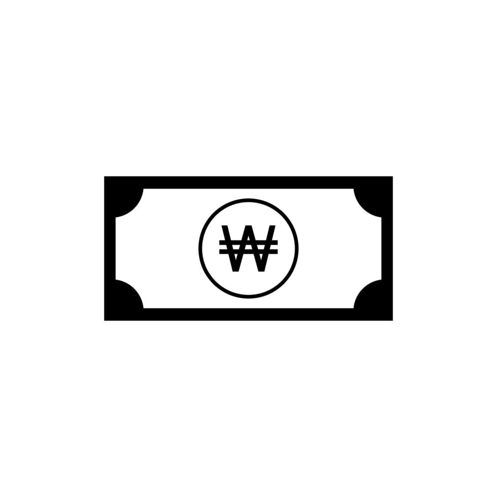 Korea Currency Icon Symbol, Won, KRW. Vector Illustration