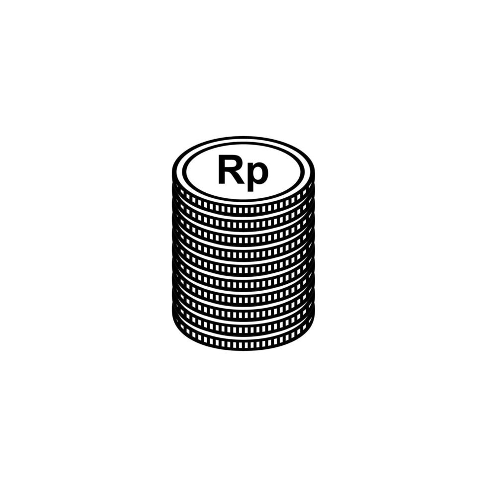Stack of Indonesia Currency, Rupiah, IDR, Pile of Money Icon Symbol. Vector Illustration
