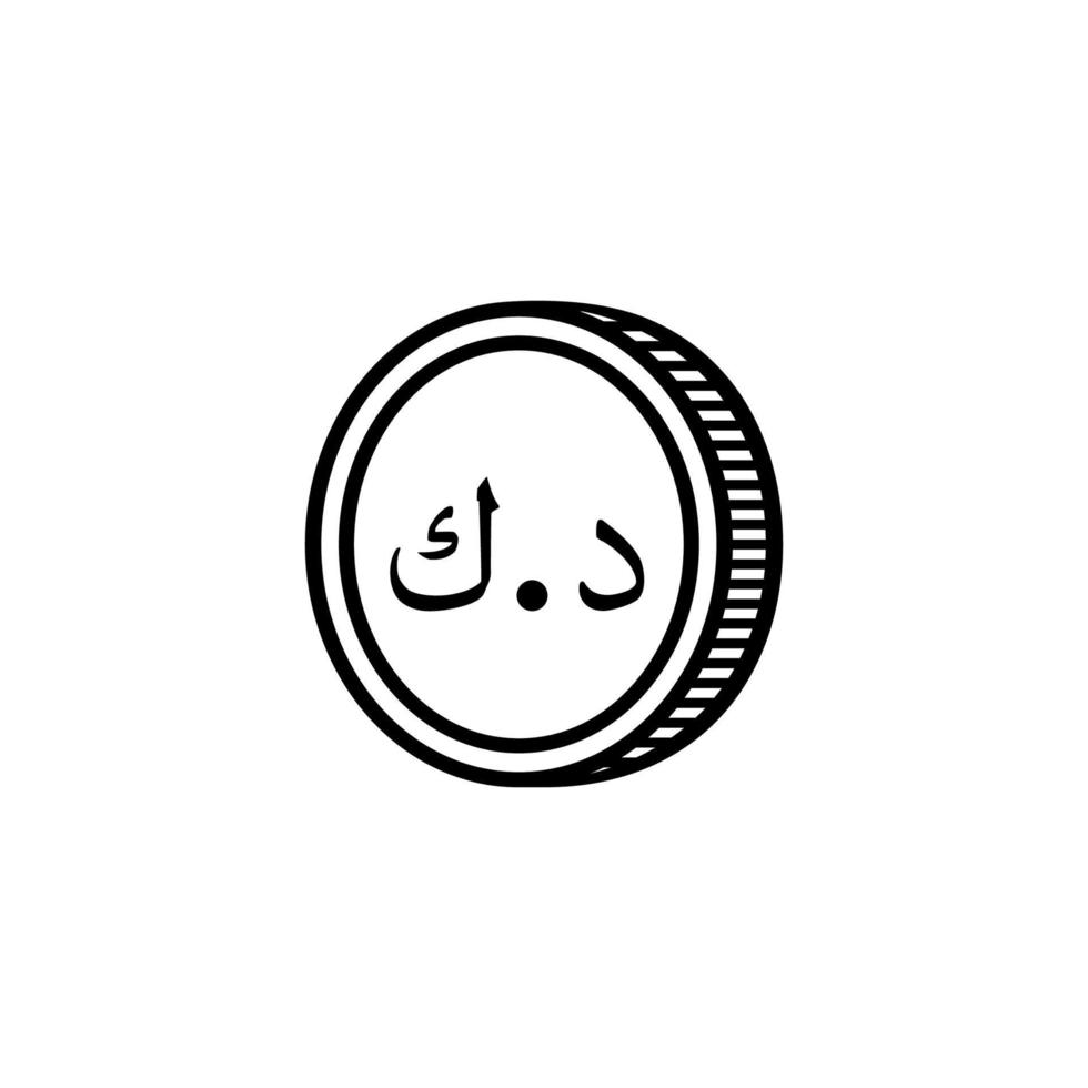 Kuwait Currency Icon Symbol. Kuwaiti Dinar, KWD Coins. Vector Illustration