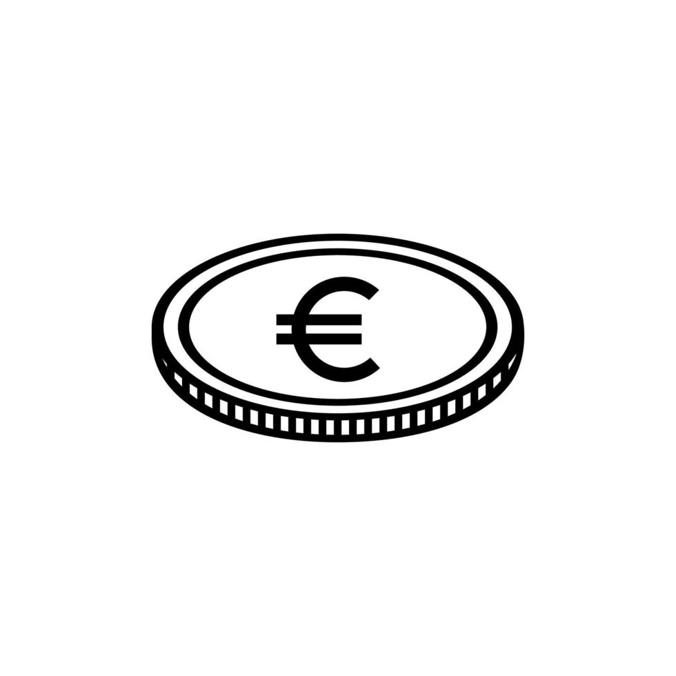 símbolo de icono de euro para pictograma o elemento de diseño gráfico. ilustración vectorial vector