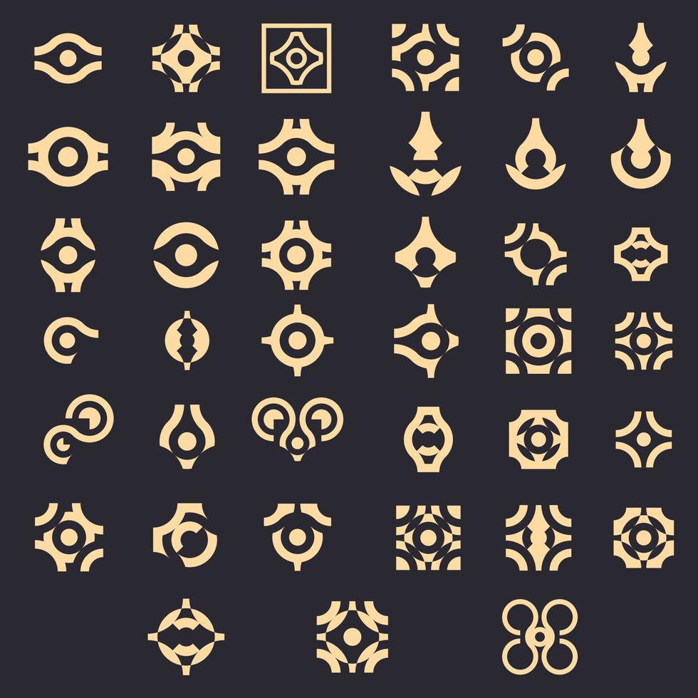 Collection of abstract rounded logo vector