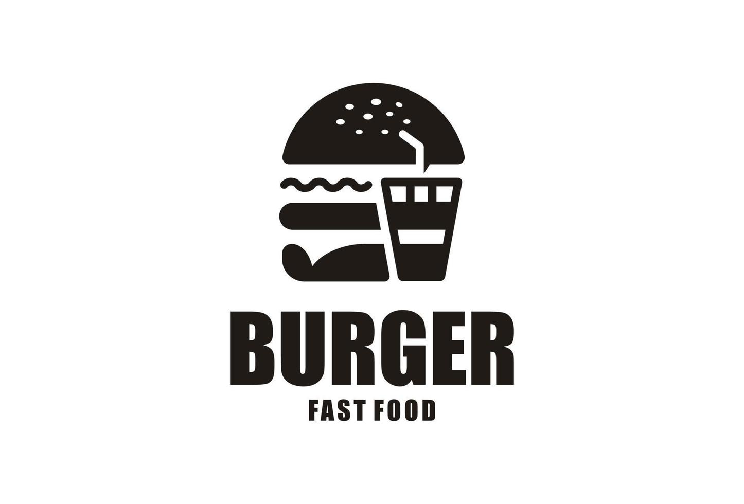 Burger Hamburger logo design vector template