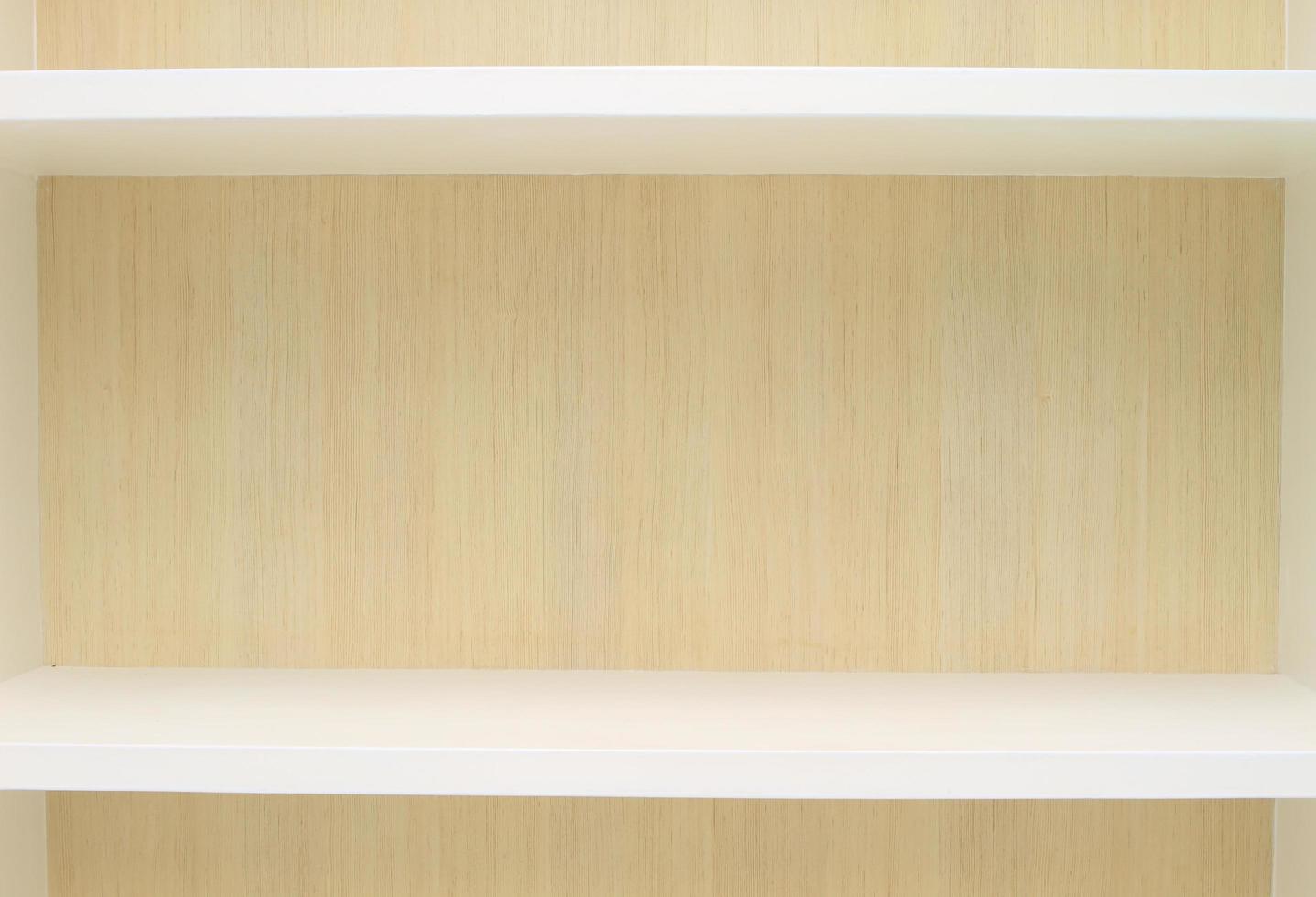 Blank wooden bookshelf photo