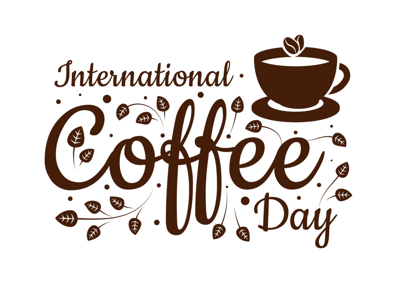 día internacional del café. 1 de octubre concepto de evento de comida png