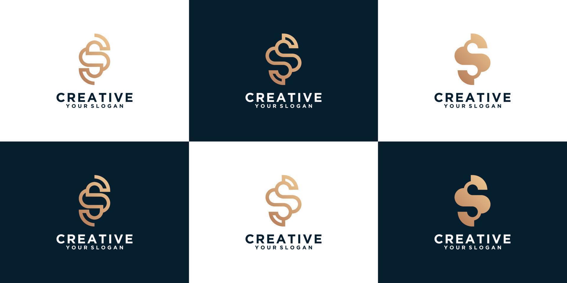 logotipo de las iniciales de la letra s con estilo de arte lineal vector