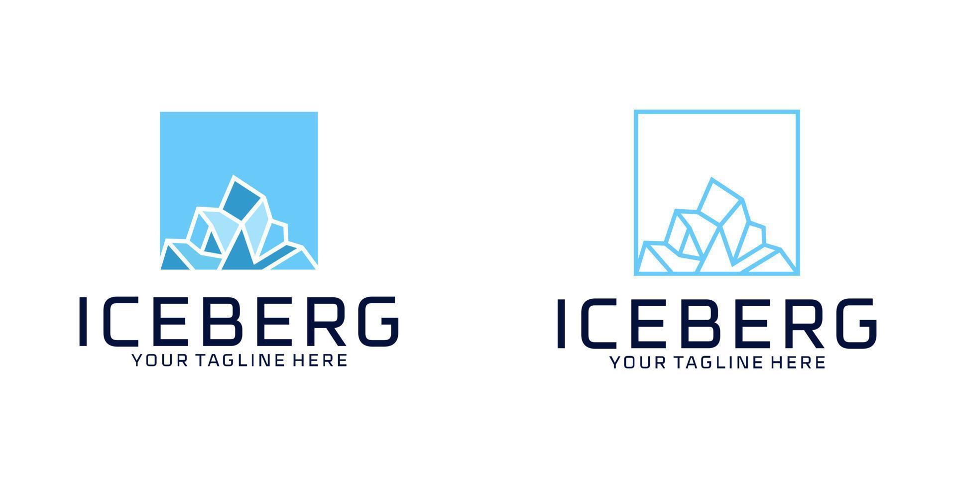 plantilla de diseño de logotipo de iceberg vector