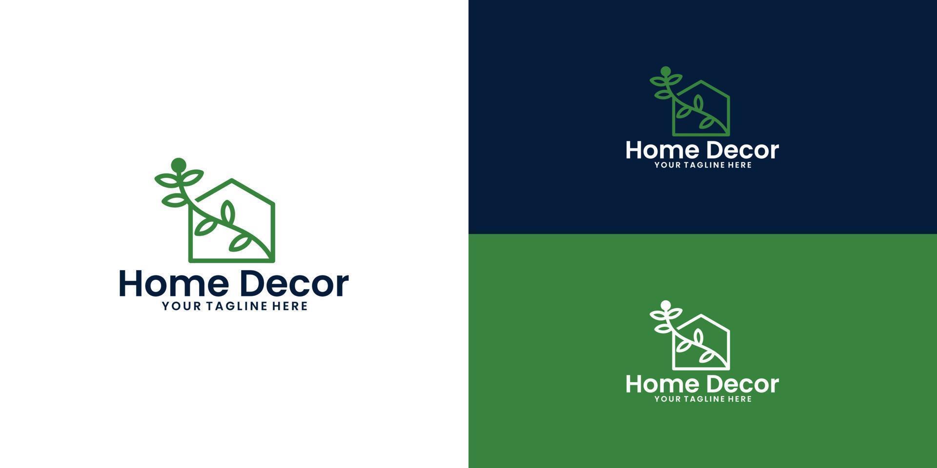 diseño de logotipo de casa interior, decoración de casa moderna vector