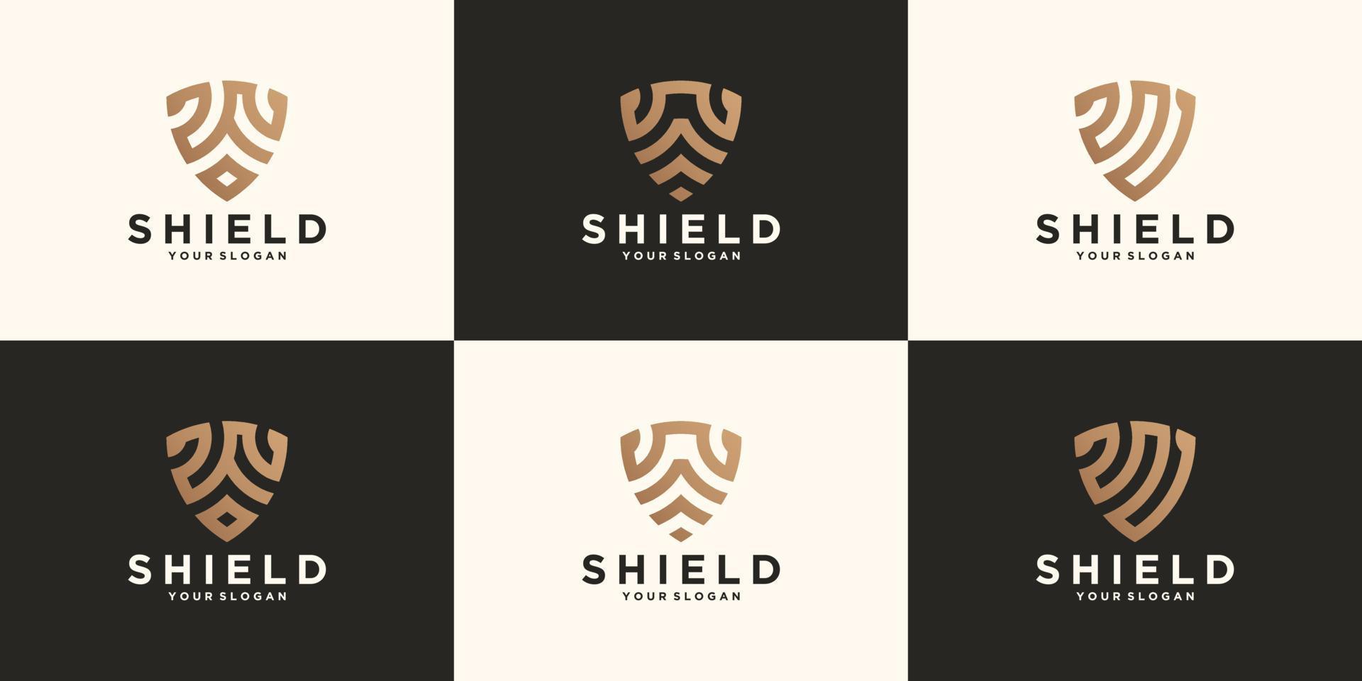 colección de logotipos de escudo abstracto vector