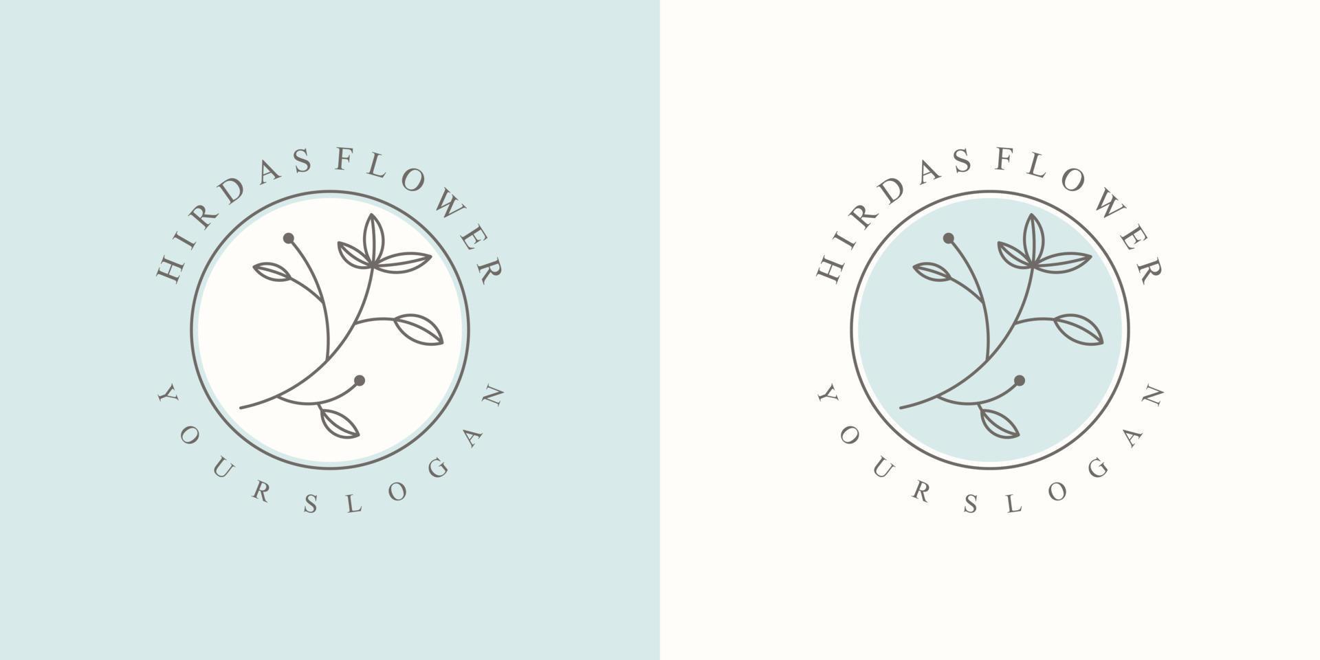 A collection of luxurious minimalist natural floral logos for branding in a modern design vector