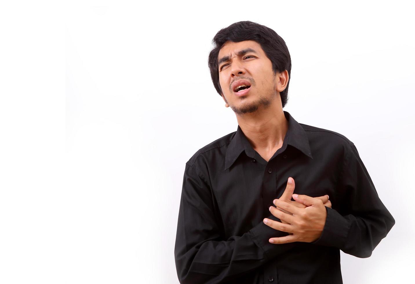 Portrait of young sad man worrying photo