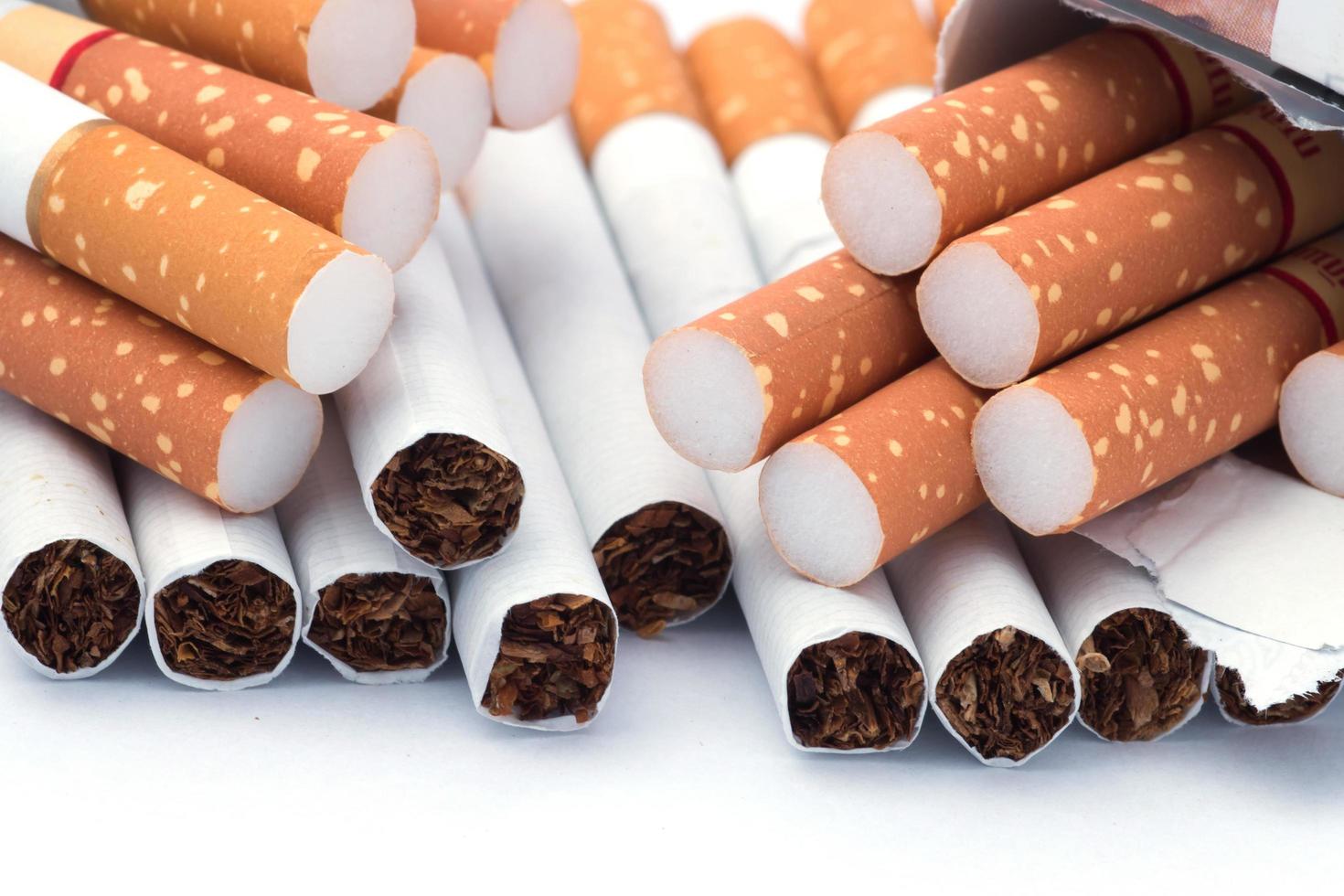 Closeup of a pile of cigarettes photo