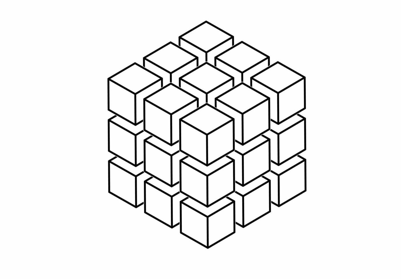 rompecabezas de combinación de cubo 3d aislado sobre fondo blanco vector