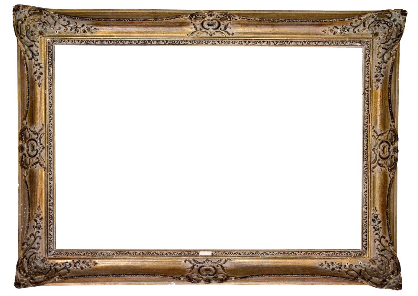 a picture gold frame on a white photo