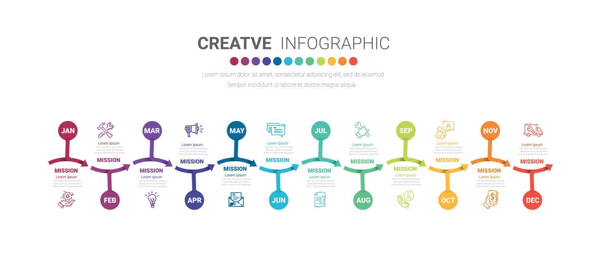 infografías de diseño de planificador de todo el mes. vector