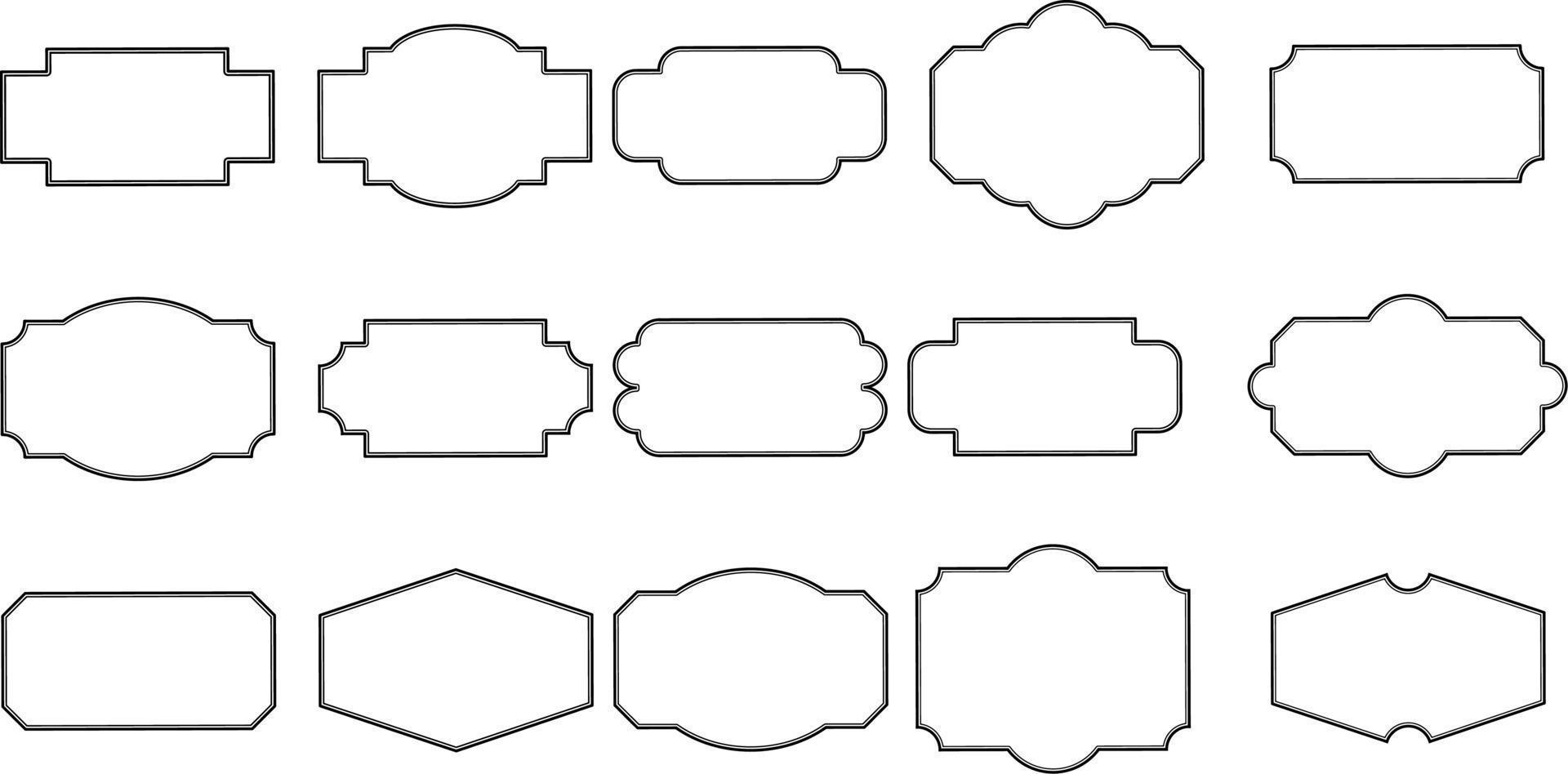 vintage line frame set vector
