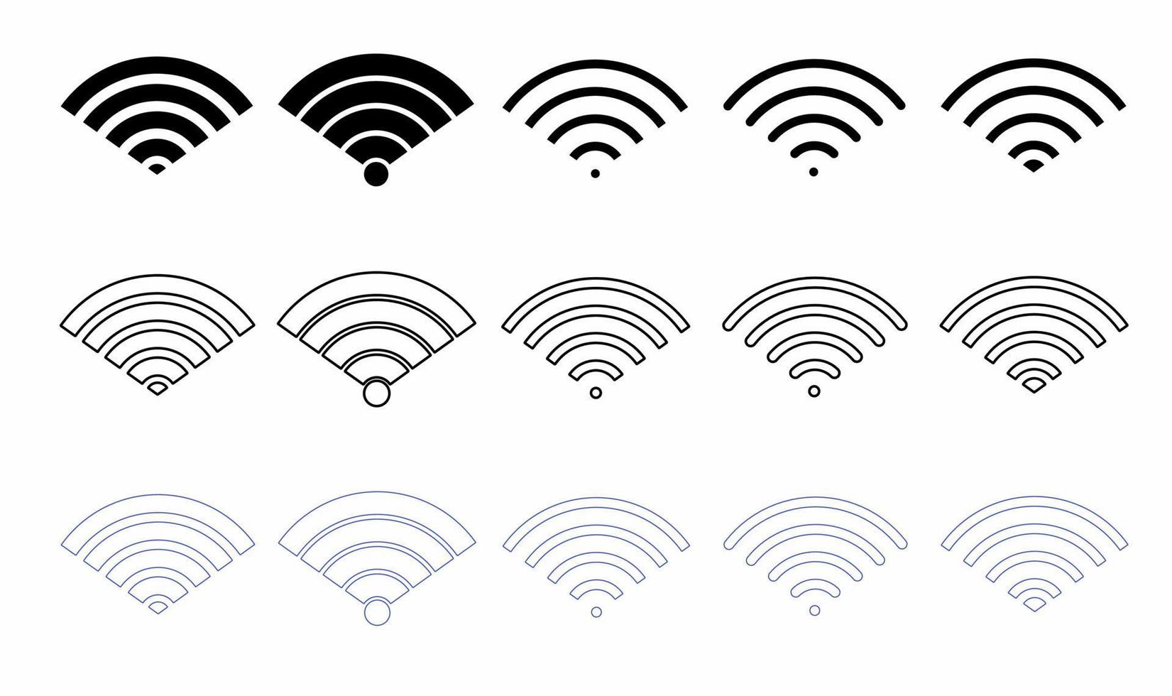 wifi icon set isolated on white background vector