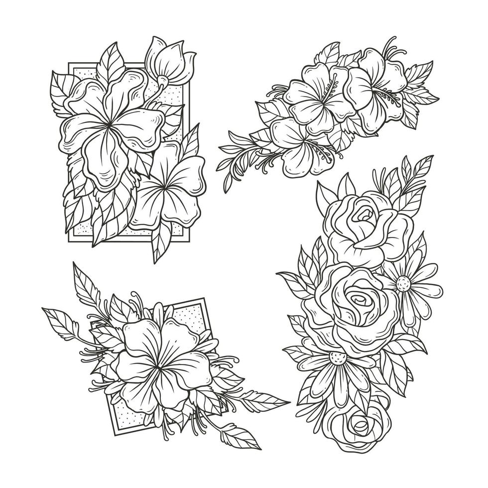 concepto de tatuaje floral minimalista vector