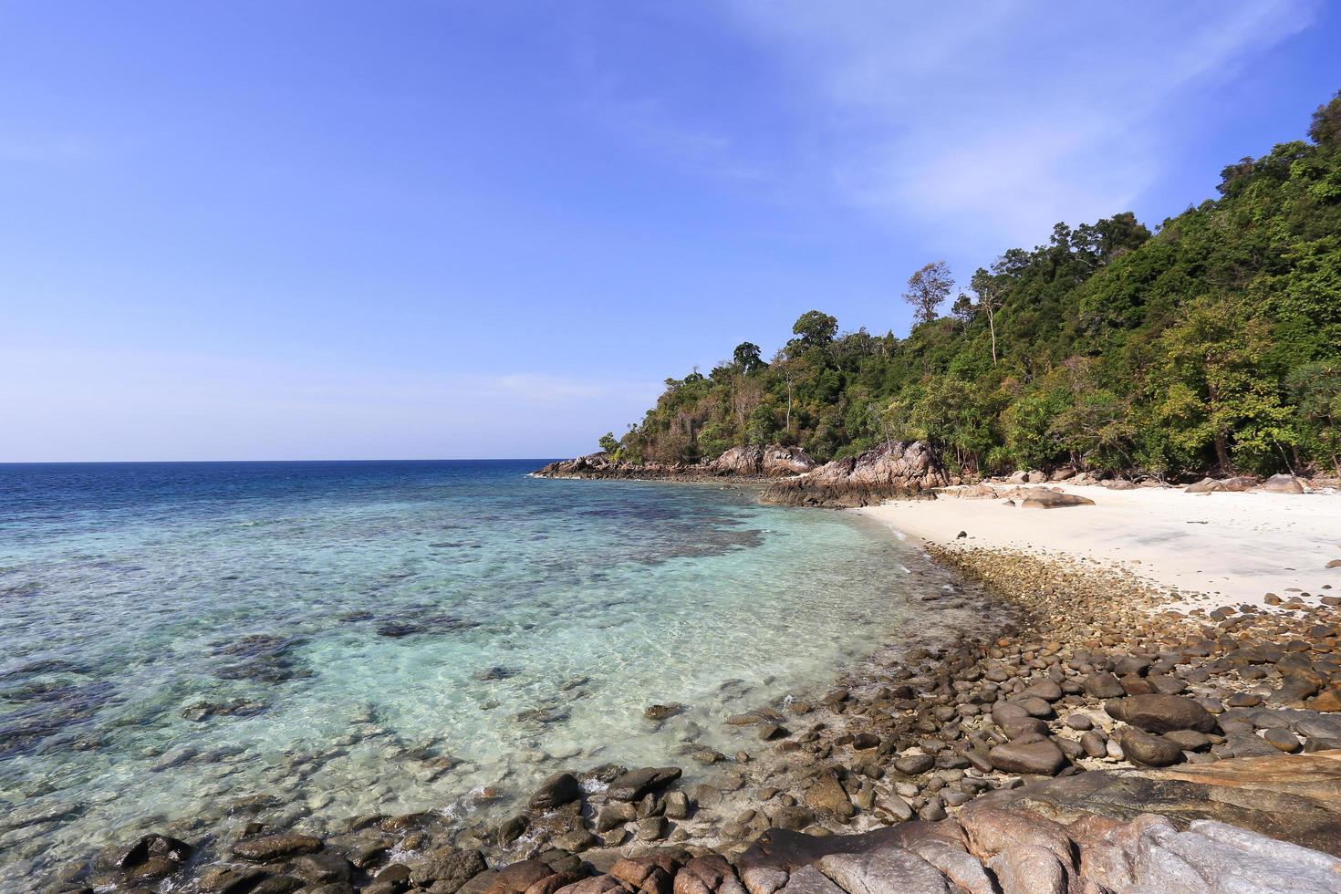 island in the wonderful sky. very nice sunny day. Andaman sea in Thailand. Lipe island photo