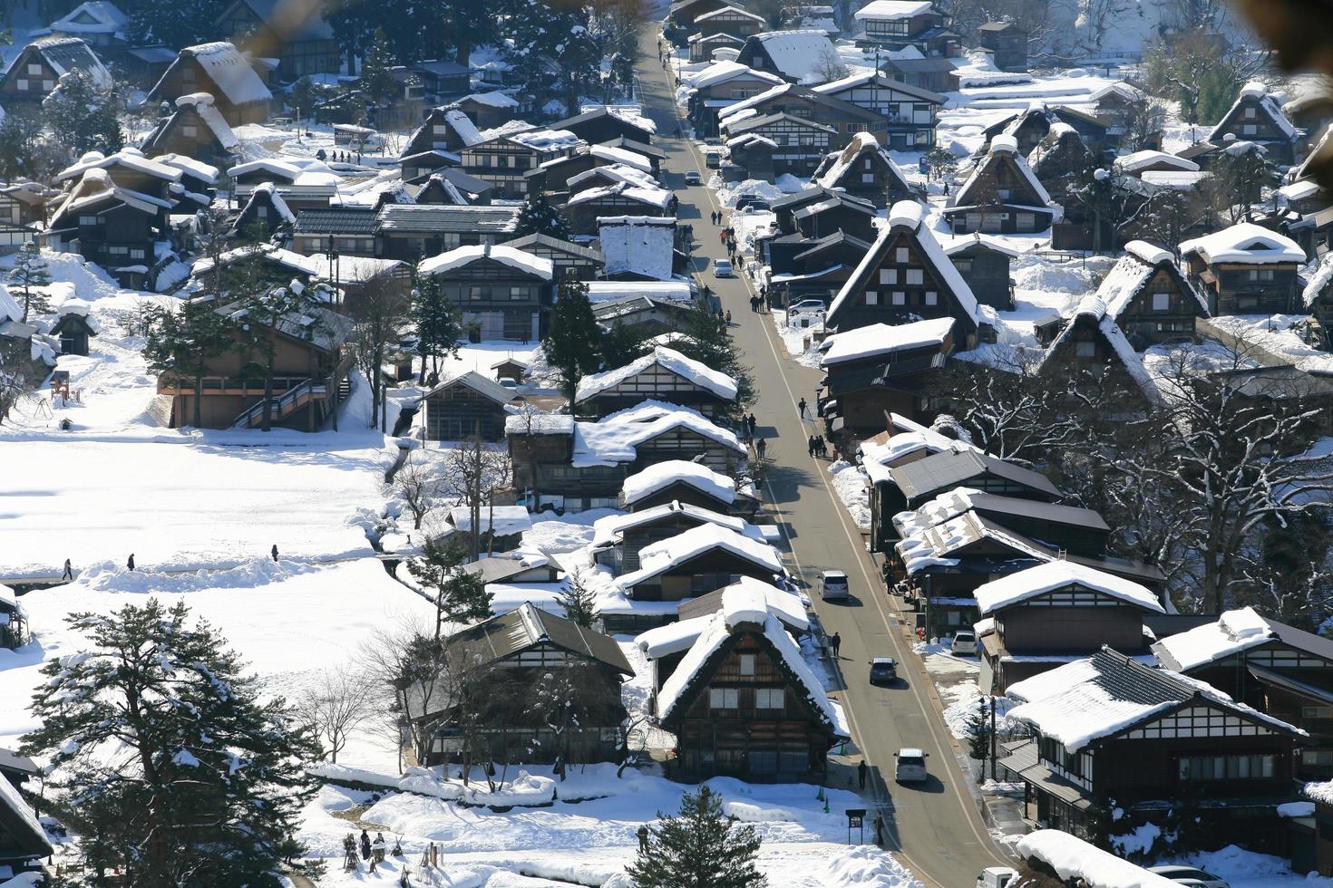 Viewpoint at Gassho-zukuri Village, Shirakawago, Japan photo