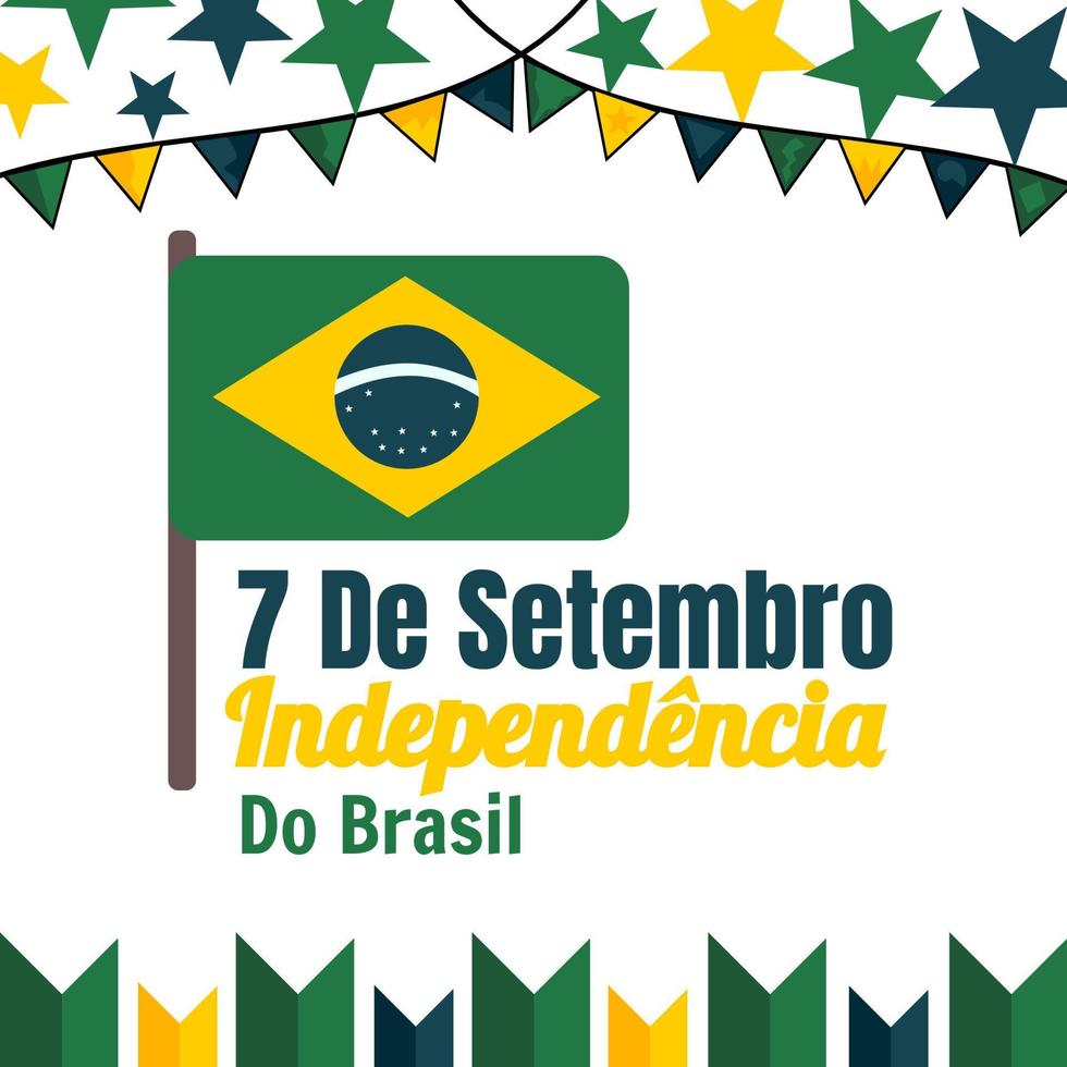 de independencia do brasil 7 de septiembre día de la independencia de brasil. plantilla de independencia de brasil con decoración de cinta y bandera para nuestro diseño de plantilla. vector