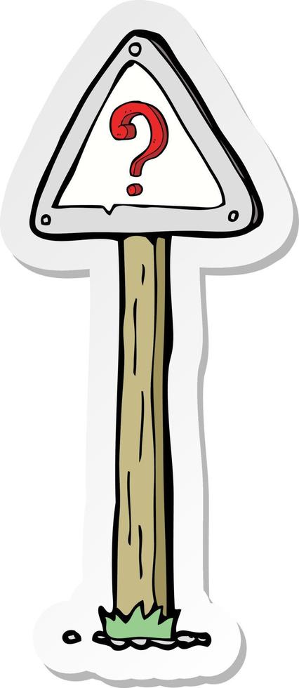sticker of a cartoon question mark sign vector