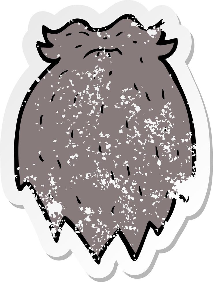 retro distressed sticker of a cartoon fake beard vector