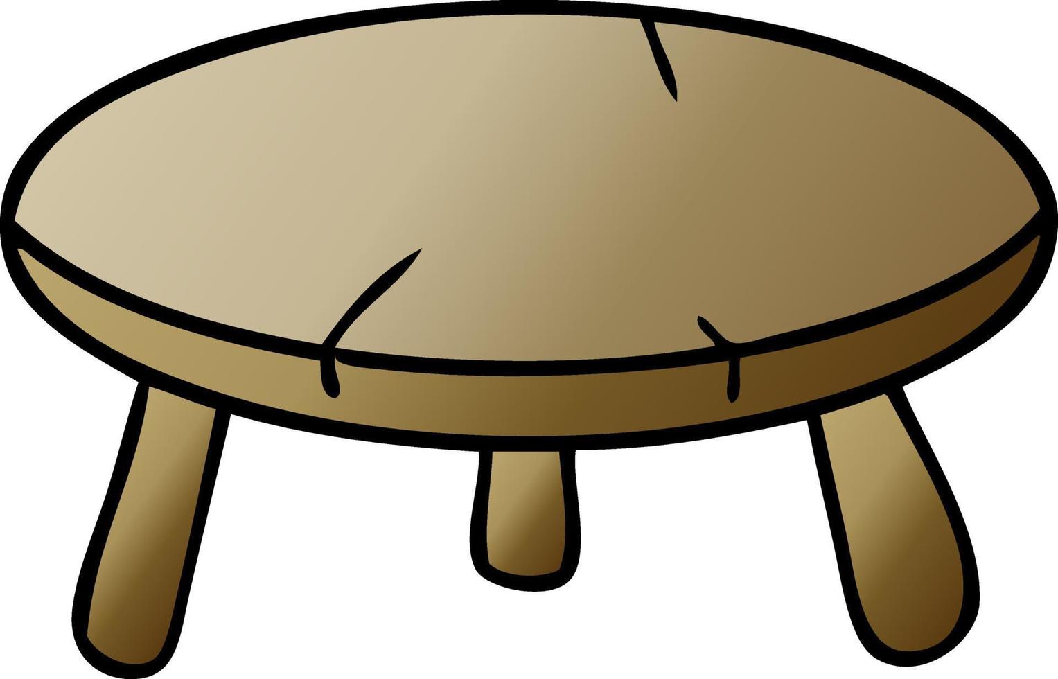 gradient cartoon doodle of a wooden stool vector