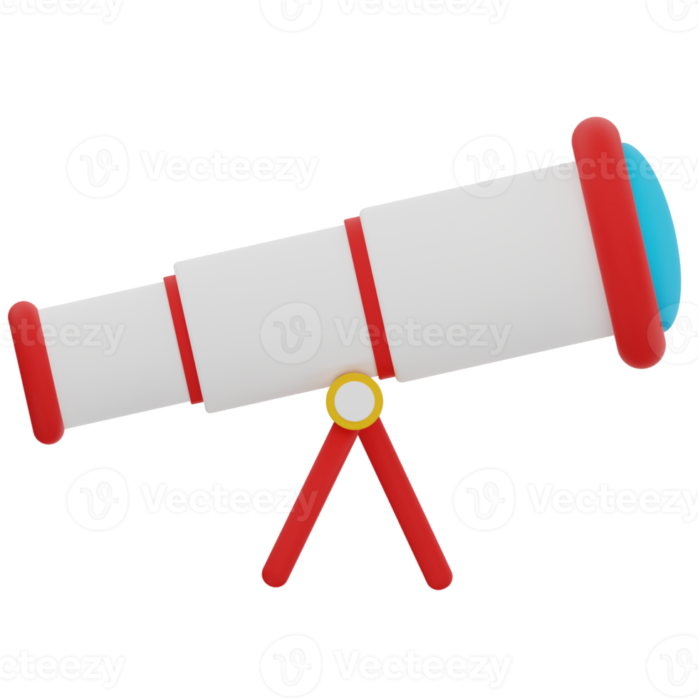 illustrazione 3d del telescopio png