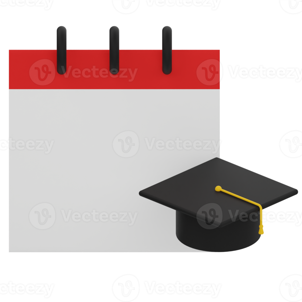 illustrazione 3d della data di laurea png