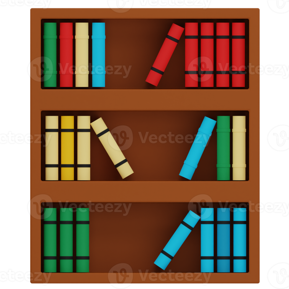 bibliotek 3d illustration png