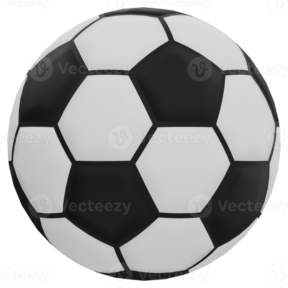 Ilustración 3d de balón de fútbol png