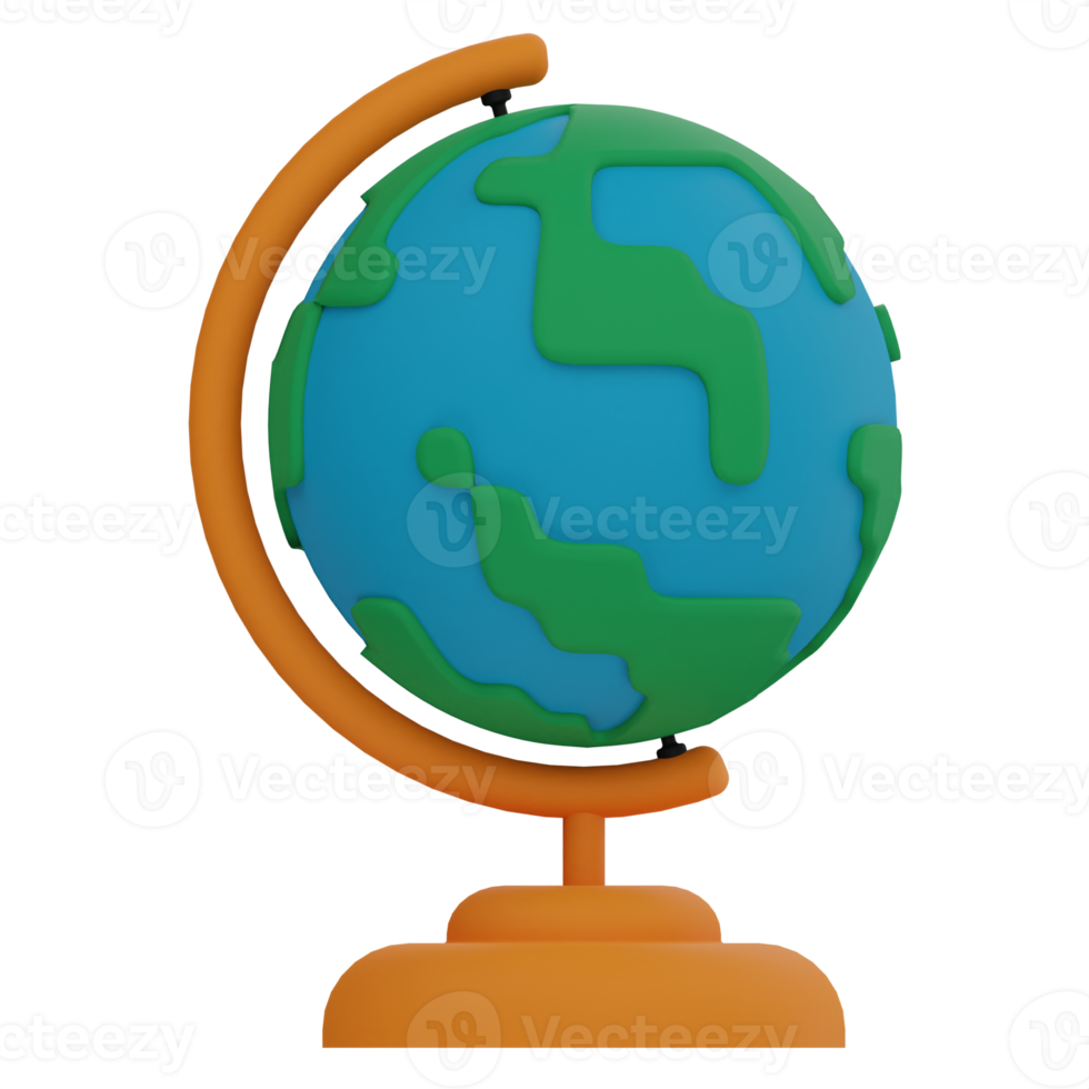 Table Globe 3D Illustration png